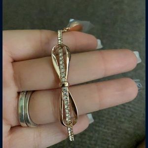 Rose gold plated cuff bow bracelet